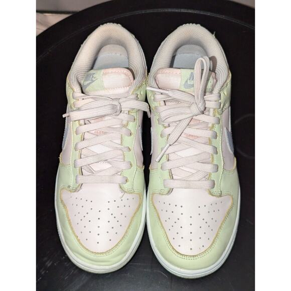 Nike Shoes Women's 7.5 Dunk Low Ghost Light Soft Pink Lime Ice White Sneakers - Picture 3 of 9